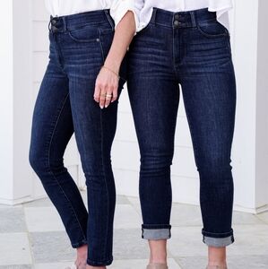 NWT Judy Blue Double Waistband Capri Fit Jeans 5 27 Dark Wash High Waist